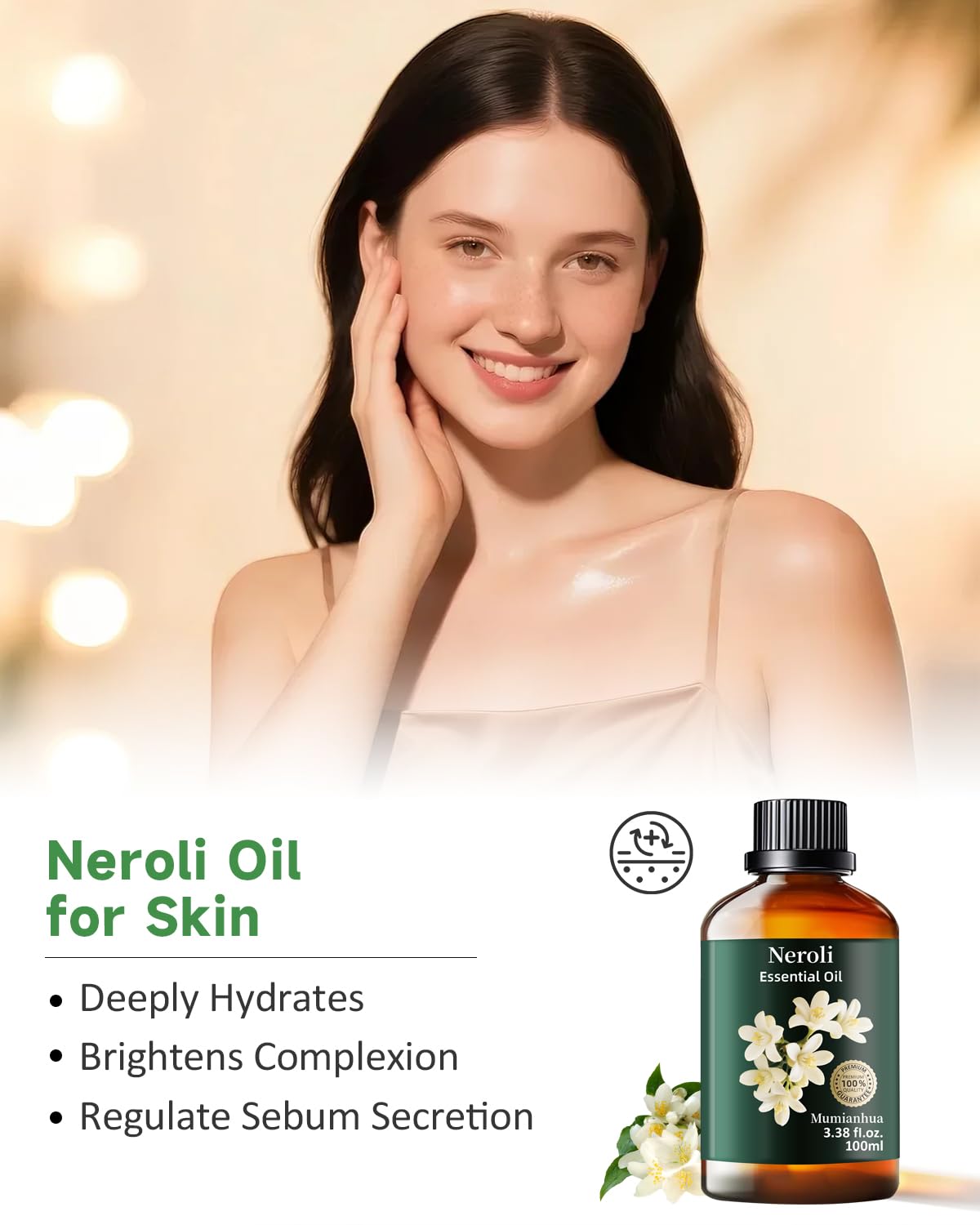 Mumianhua Neroli essential oil perfume application for light fragrance.