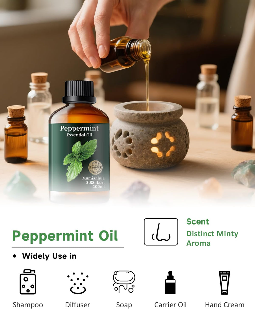 Mumianhua peppermint oil for DIY candles and perfumes with vibrant aroma