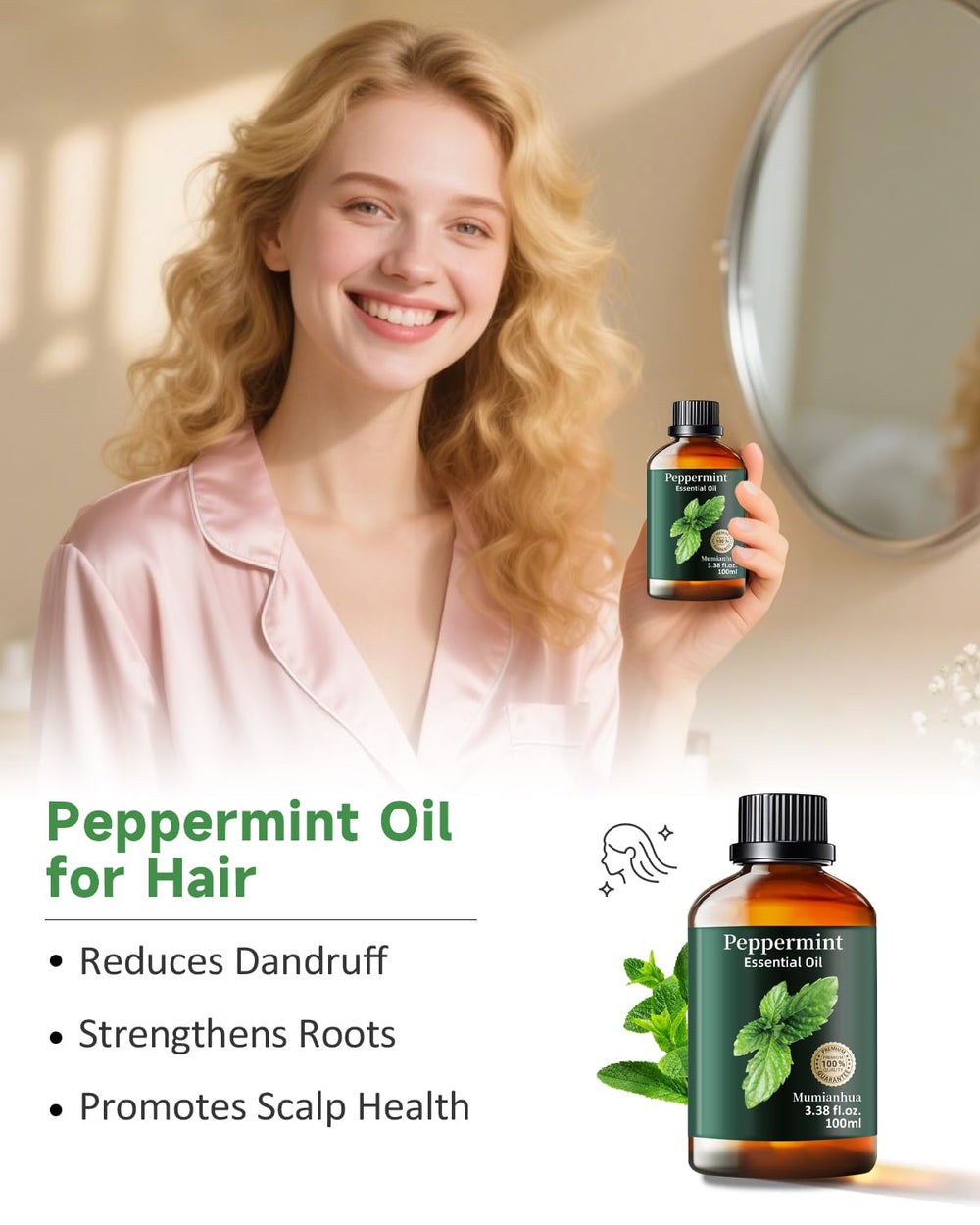 Mumianhua peppermint oil for haircare, invigorating the scalp and roots