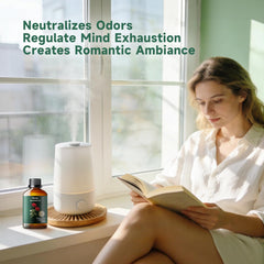Diffuser with Mumianhua rose oil blending a tranquil evening mood.