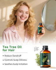 Mumianhua Tea Tree Oil scalp care highlights invigorating scent while cleansing and refreshing the hair.