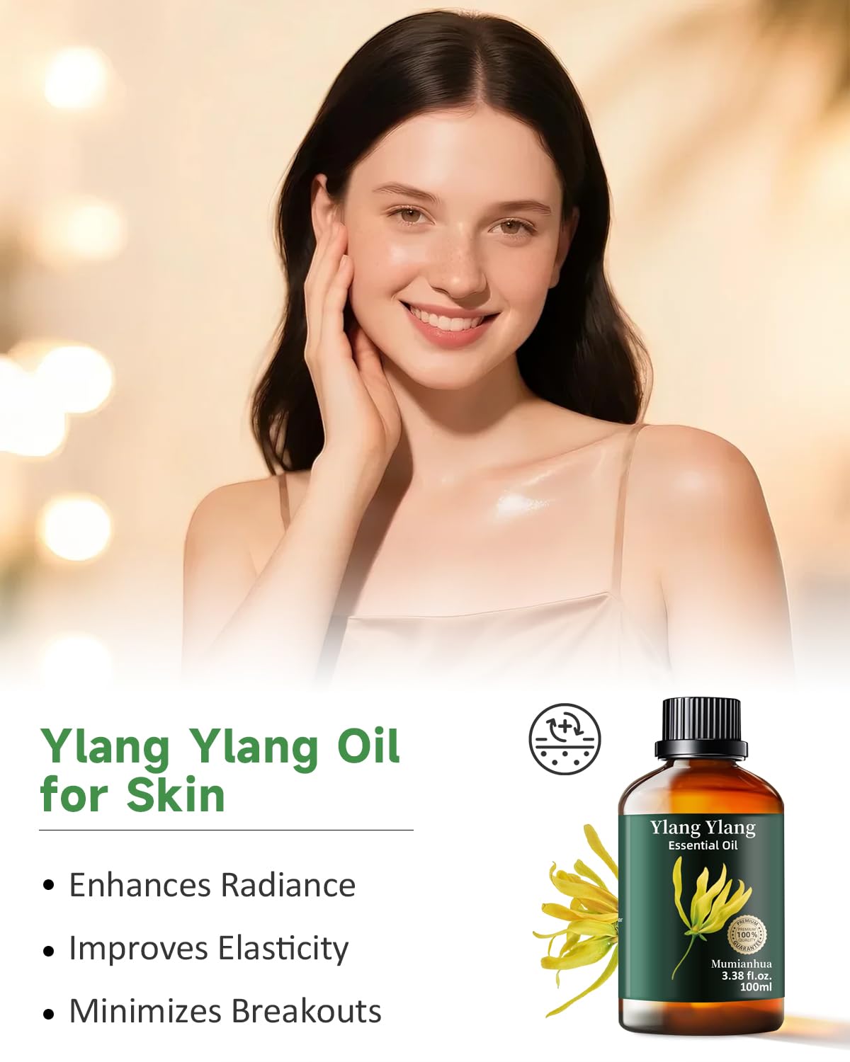Mumianhua Ylang Ylang essential oil label close-up for perfumes
