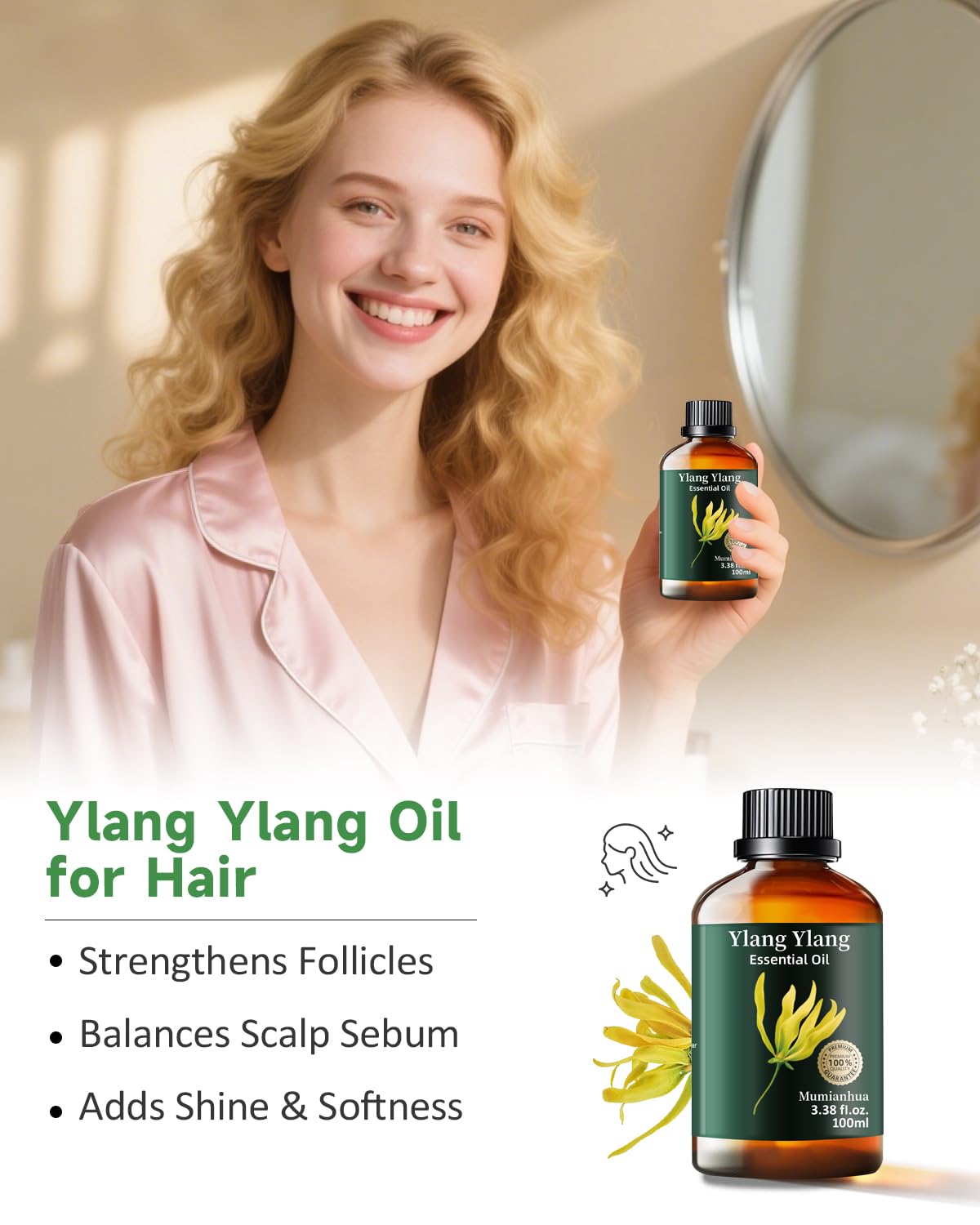 Mumianhua Ylang Ylang oil on skin for a purified look