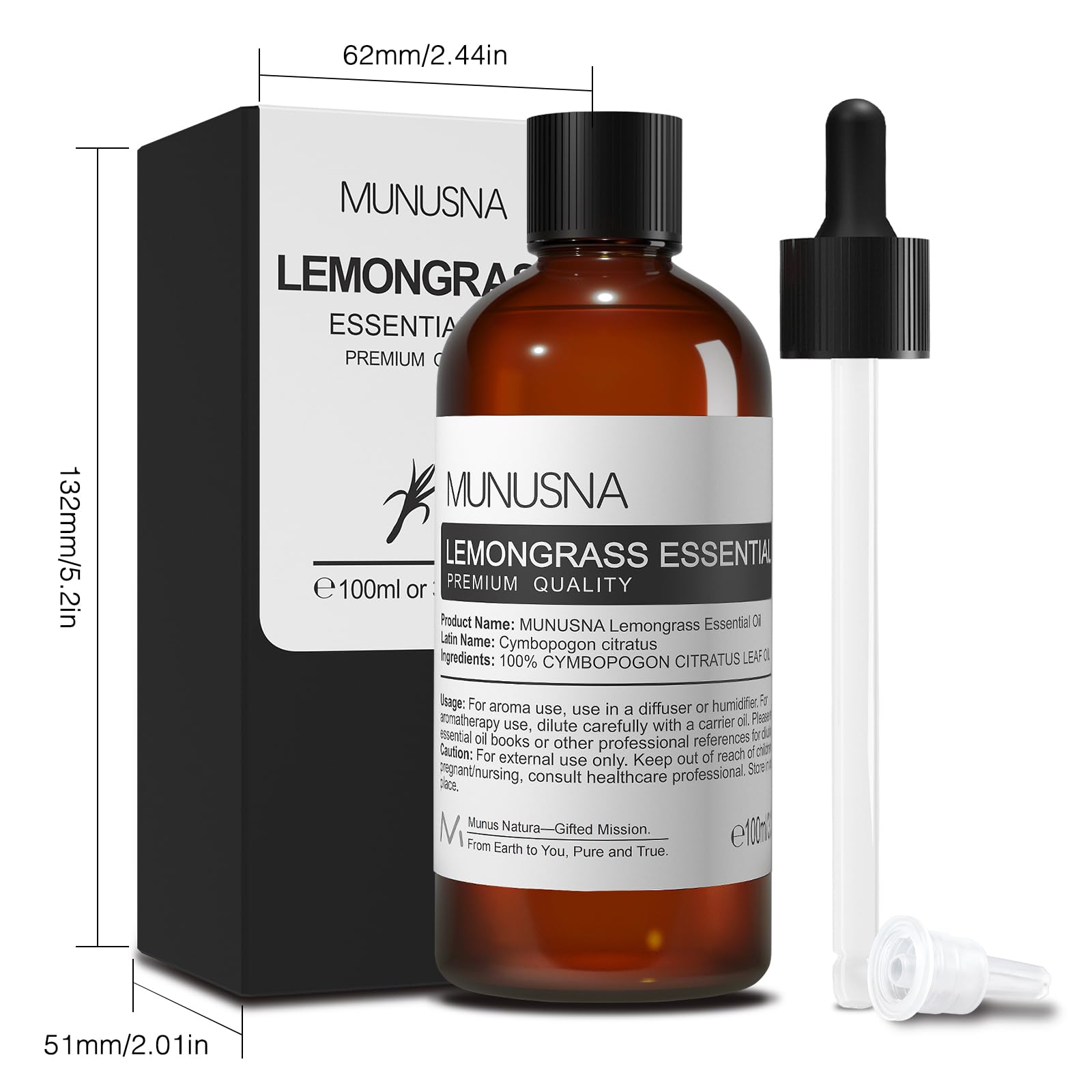 MUNUSNA lemongrass oil with natural aroma for cleaning and ambiance