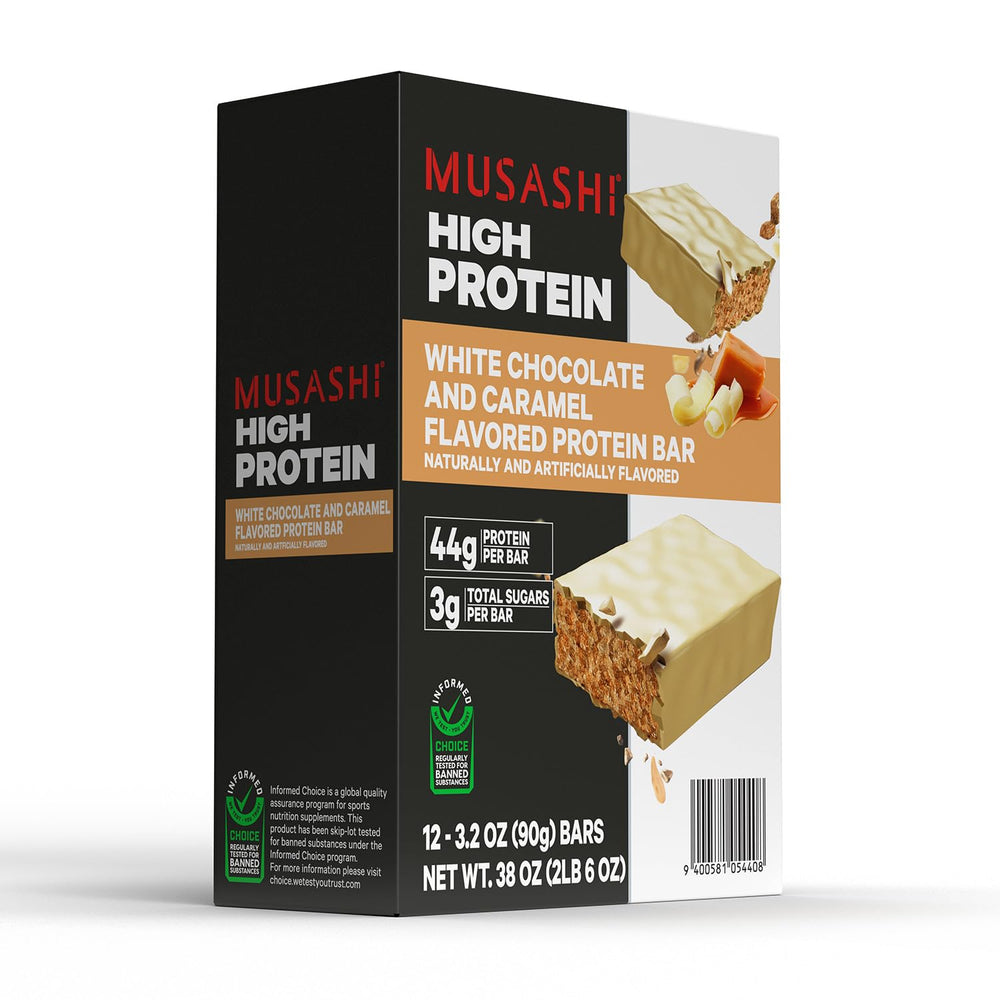 Musashi bars on shelf inspire convenient snacking.