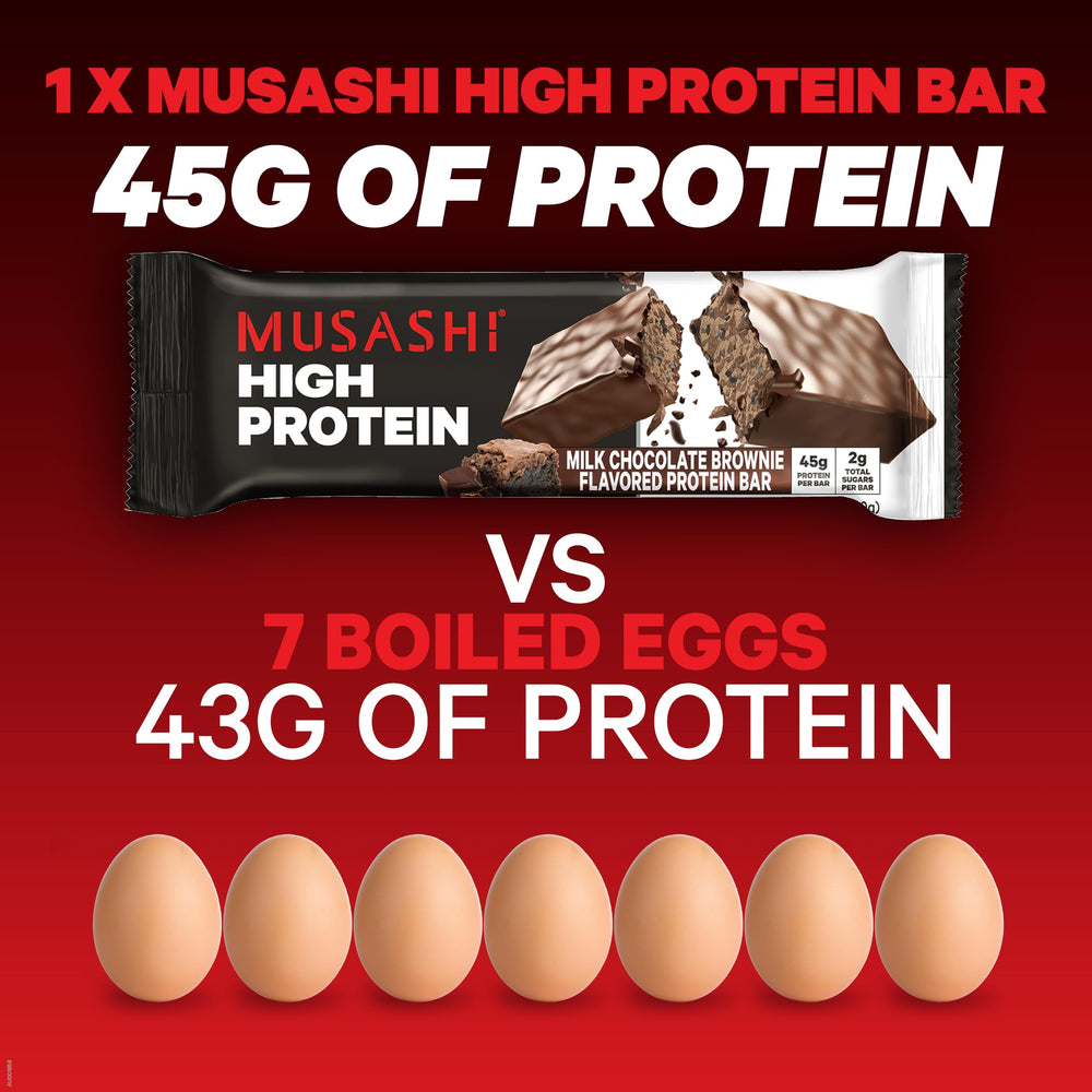 MUSASHI high protein bar 90g NZ AU expertise graphic