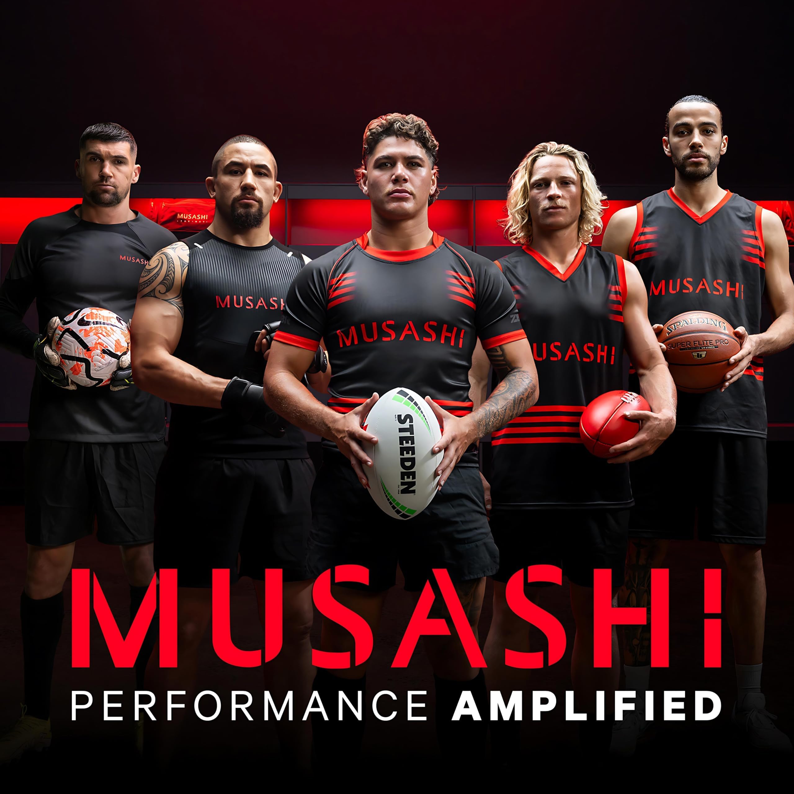 Musashi high protein bar plate highlights premium ingredients and flavor.