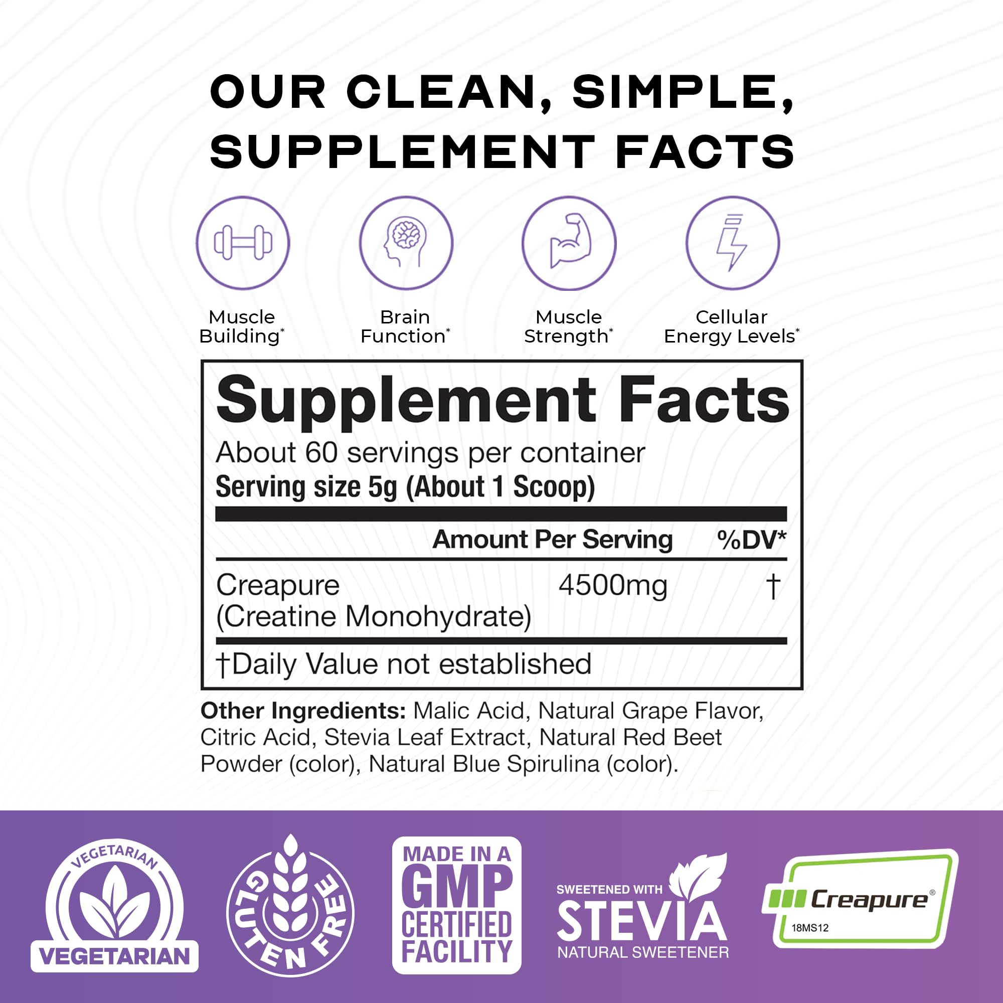 Muscle Feast Creapure Creatine Monohydrate powder stirred into a glass