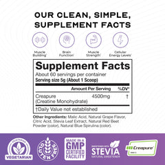Muscle Feast Creapure Creatine Monohydrate powder stirred into a glass