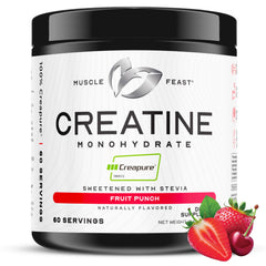 Muscle Feast Creapure packaging highlights pure creatine for trusted workouts.