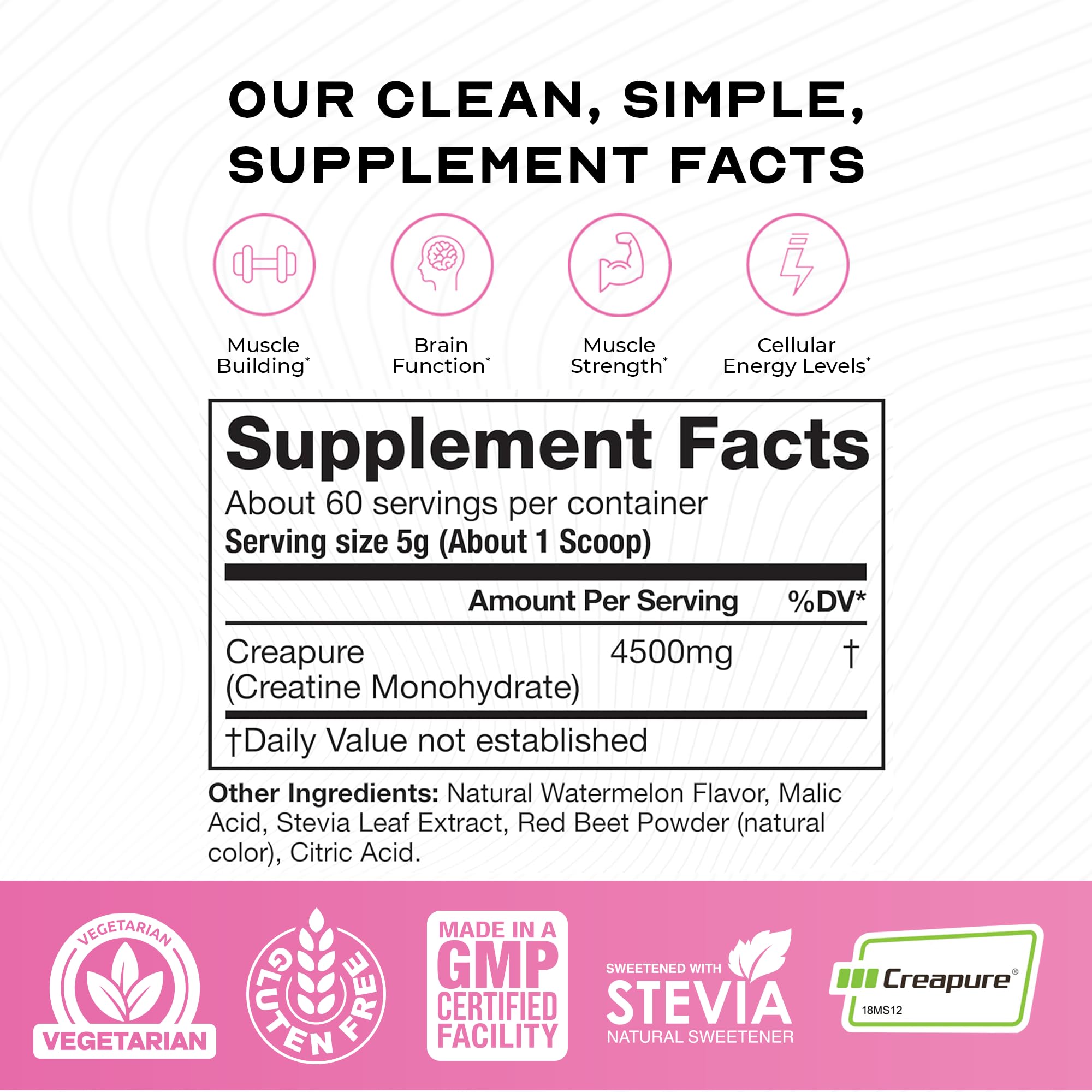 Muscle Feast Creapure powder with measuring scoop ready for workouts.