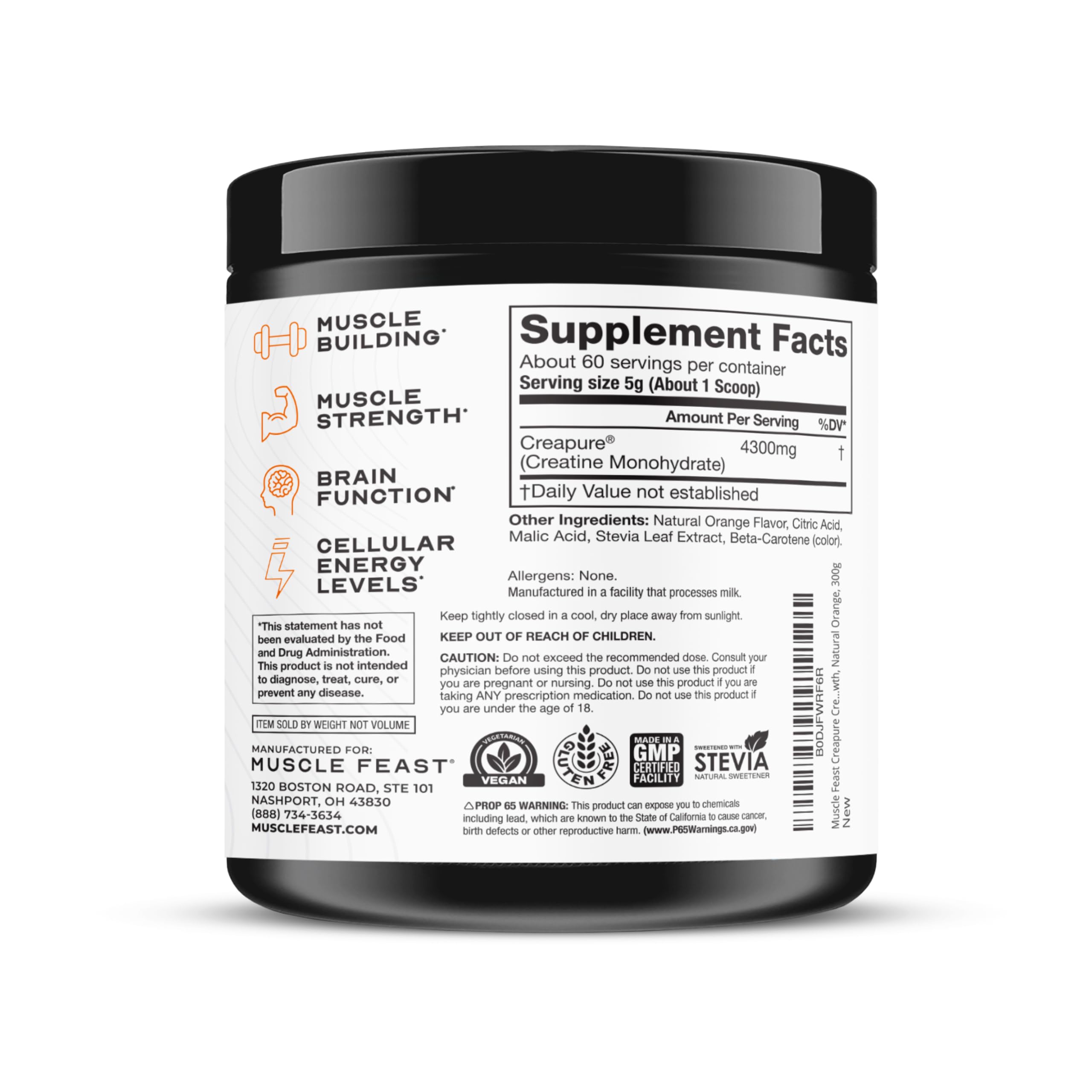 Natural Orange flavor aroma hints at a refreshing post-workout sip.