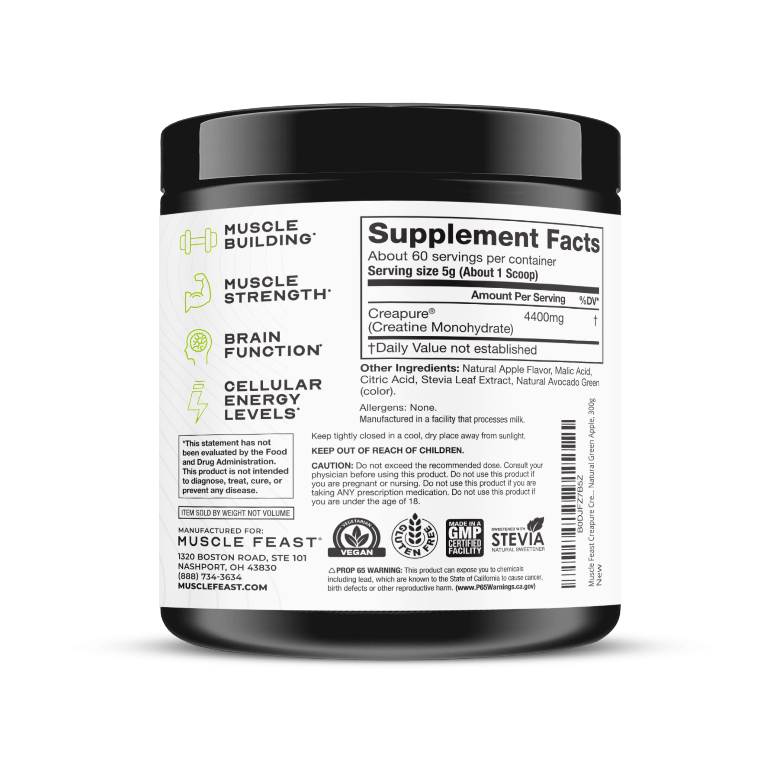 Muscle Feast Creapure serving ready in a prepared drink for on-the-go use.