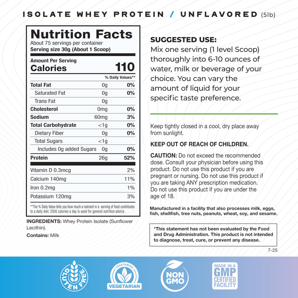 Muscle Feast grass-fed whey isolate label design highlights clean, GMO-free protein