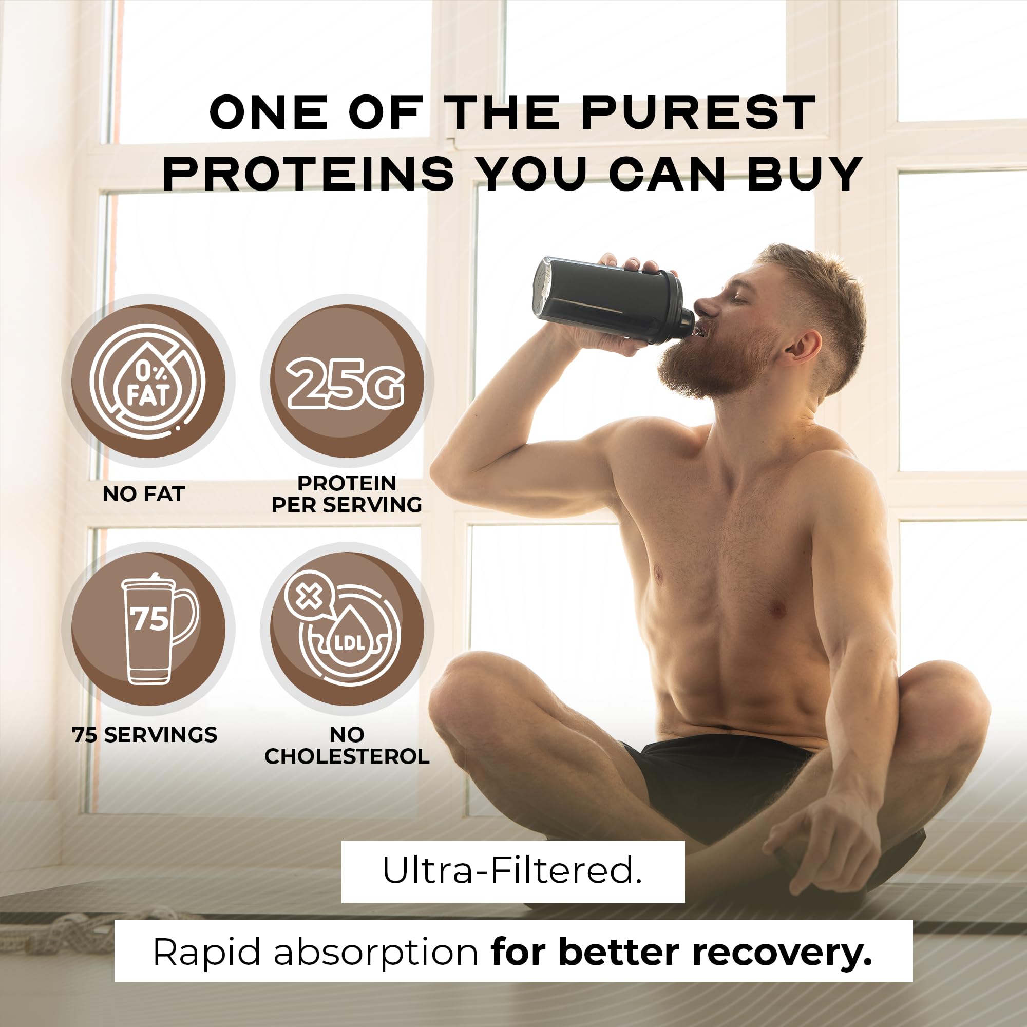 Muscle Feast grass-fed whey protein bottle front view for convenient daily use.