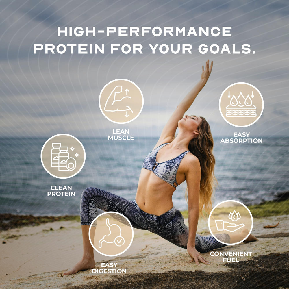 Muscle Feast grass-fed whey protein vanilla jar showing clean ingredients