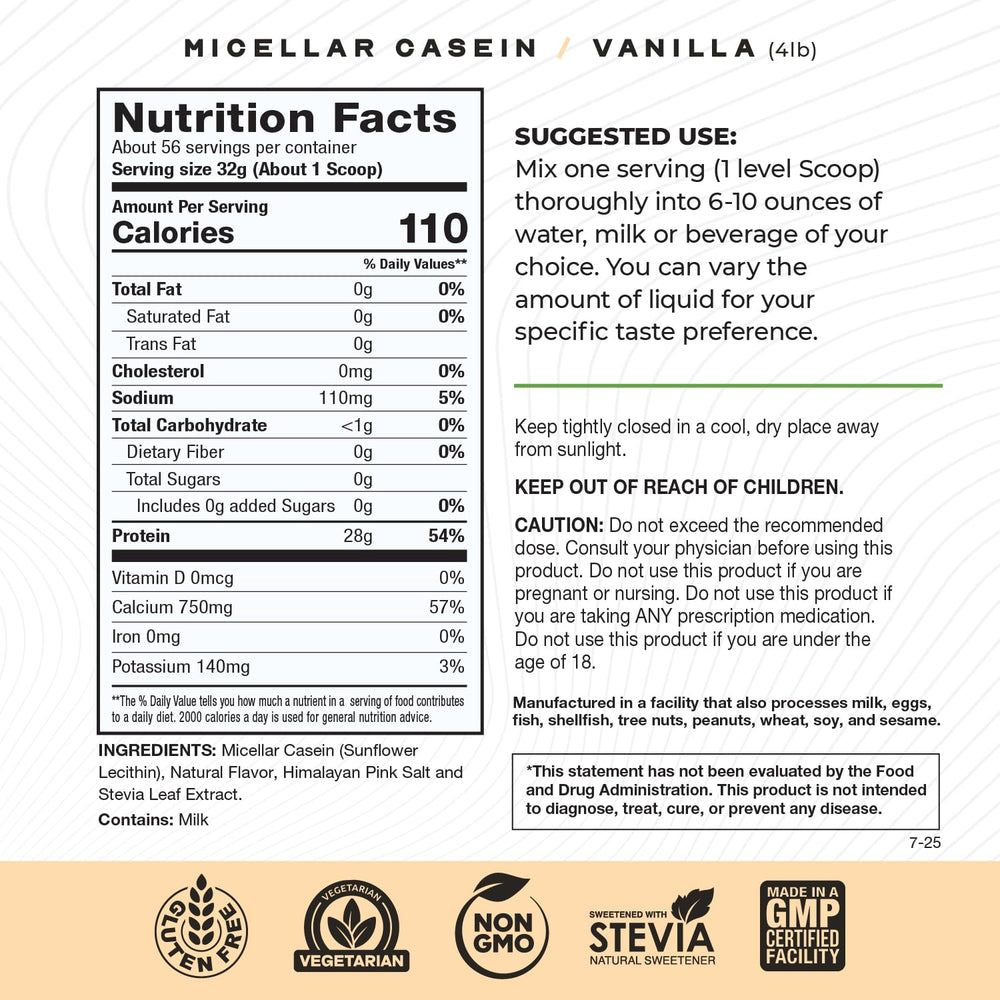 Keto-friendly gluten-free protein powder with a clean packaging design.