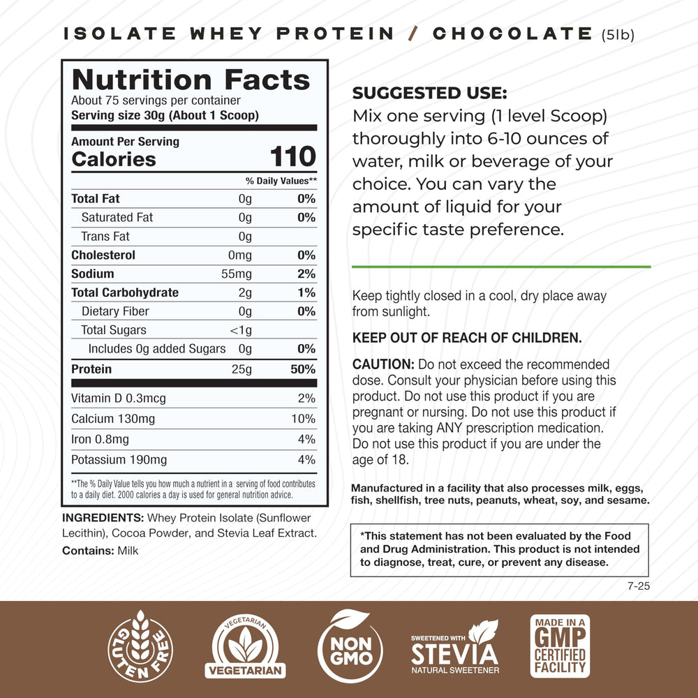 Muscle Feast whey isolate powder scoop close-up showing smooth mixing.