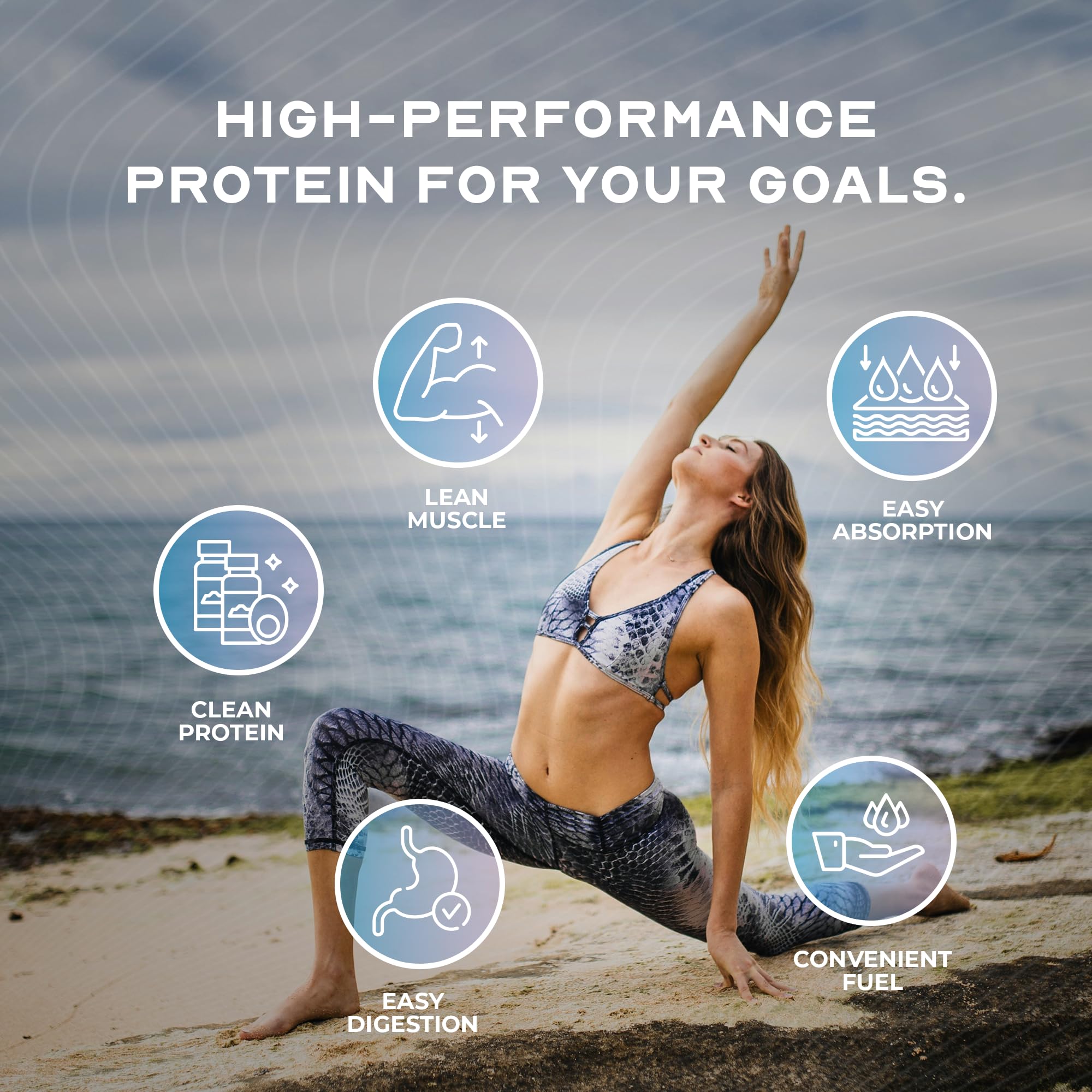 Muscle Feast whey isolate stevia-sweetened display implies natural flavor without sugar