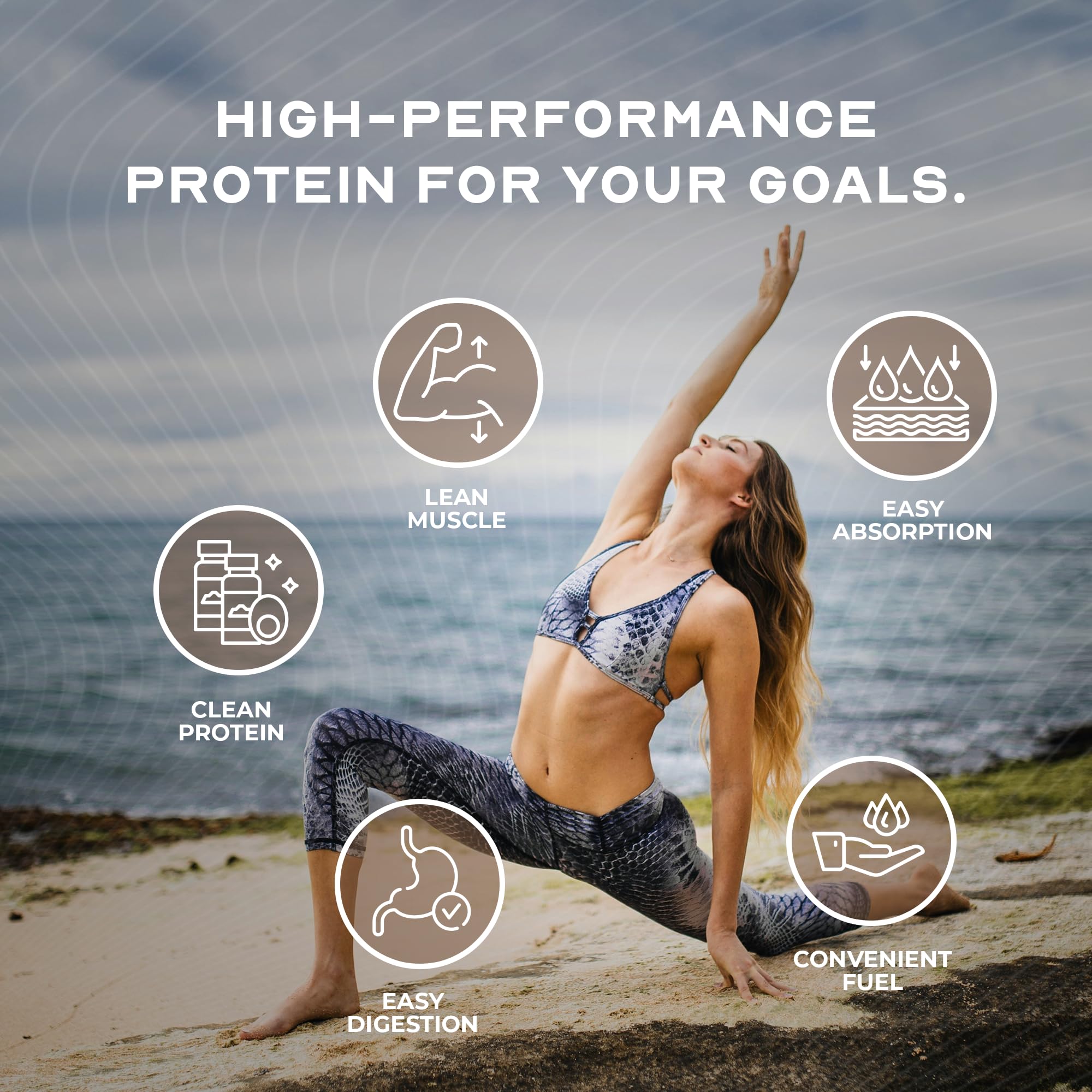Muscle Feast gluten-free and keto-friendly ingredients shown on label.