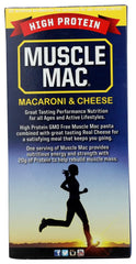 Muscle Mac close-up highlighting 20g protein per serving