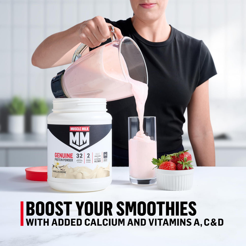 Muscle Milk Glutamine-rich recovery visualization suggesting muscle support.