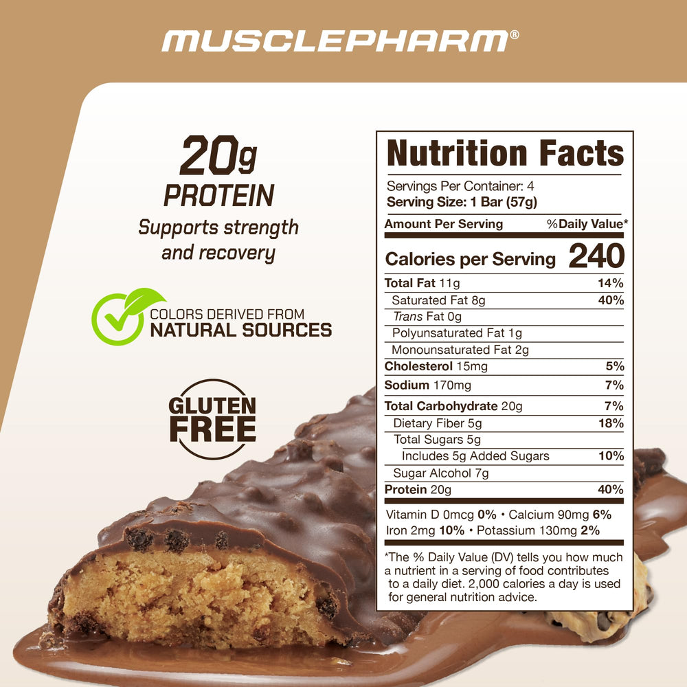 MusclePharm Combat Ready bar unwrapped, showing chewy cookie dough texture