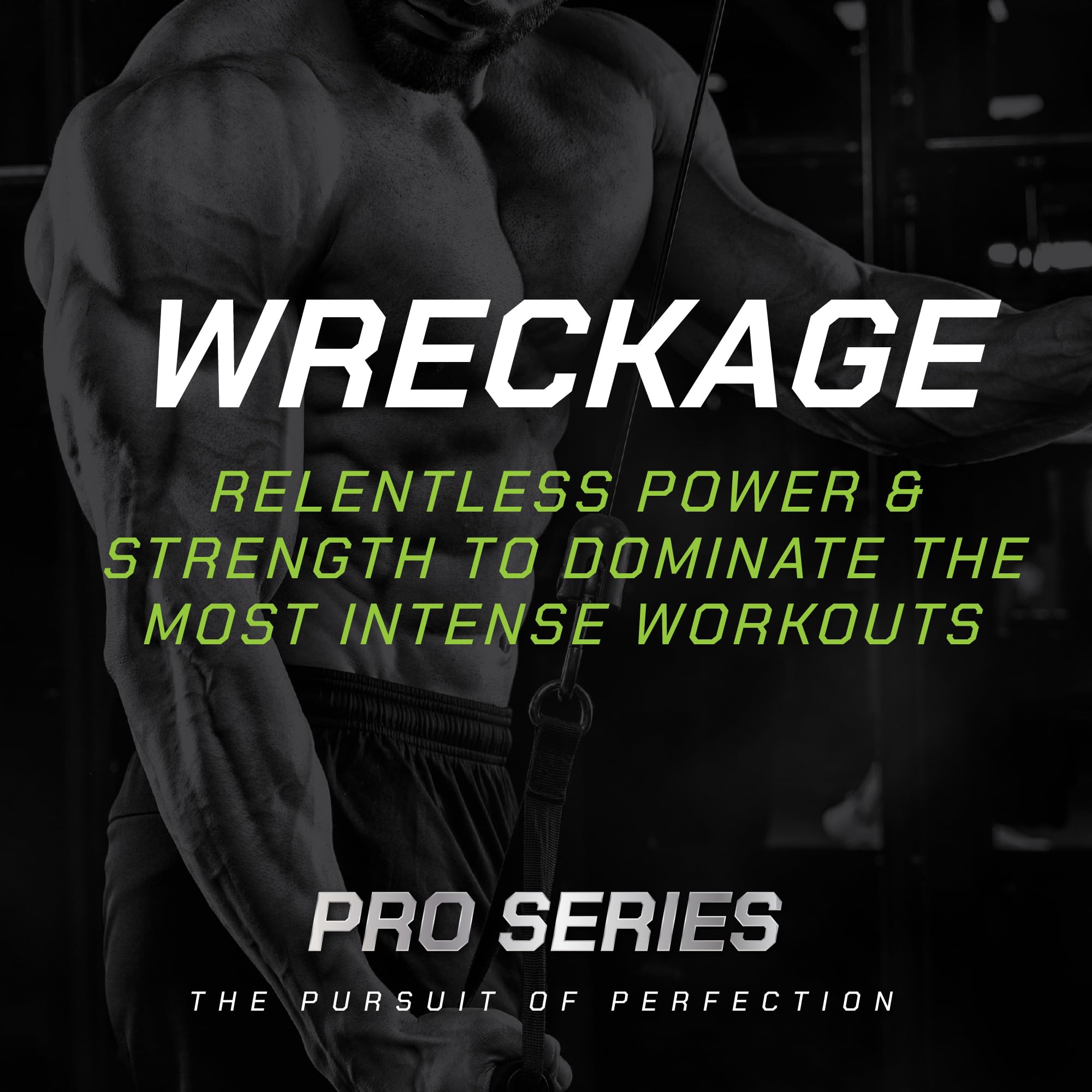 Muscle Pharm Pro Series WRECKAGE ready pre-workout ritual with glass and timer