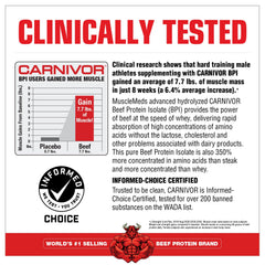 Halal certification logo shown with Carnivor beef protein label.