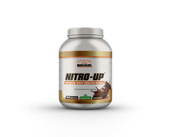 MUSCLEOLOGY Whey Protein bottle close-up highlighting premium blend for lean muscle support.