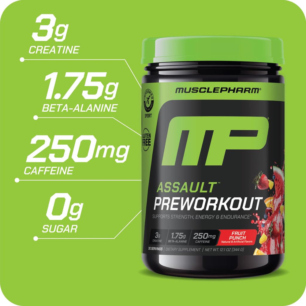 MusclePharm Assault creatine monohydrate scoop fuels high intensity sets