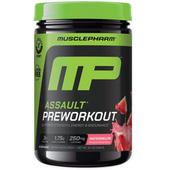 MusclePharm Assault Watermelon bottle ready for your workout boost.
