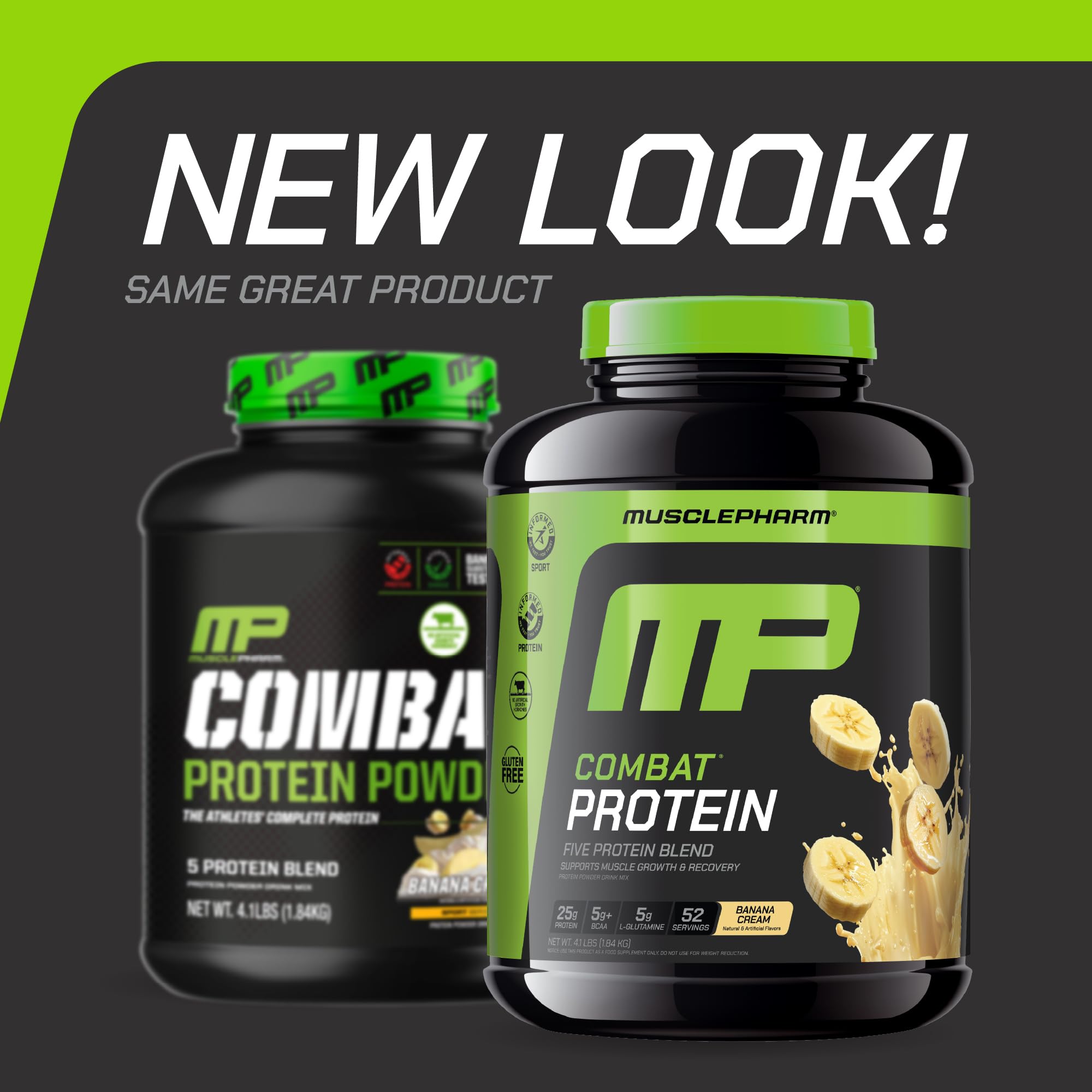 MusclePharm Combat Protein Label close-up highlights five protein sources for versatile nutrition