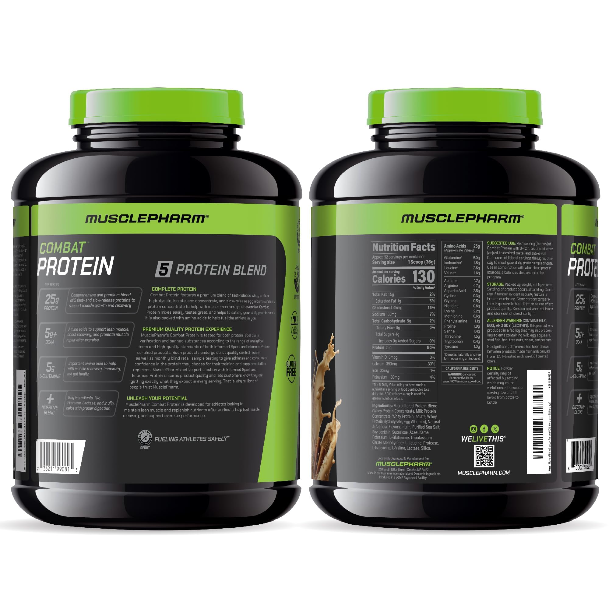 MusclePharm Combat Horchata fitness setup ready for training.