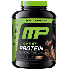 MusclePharm Combat Protein Powder chocolate jar ready to mix post-workout