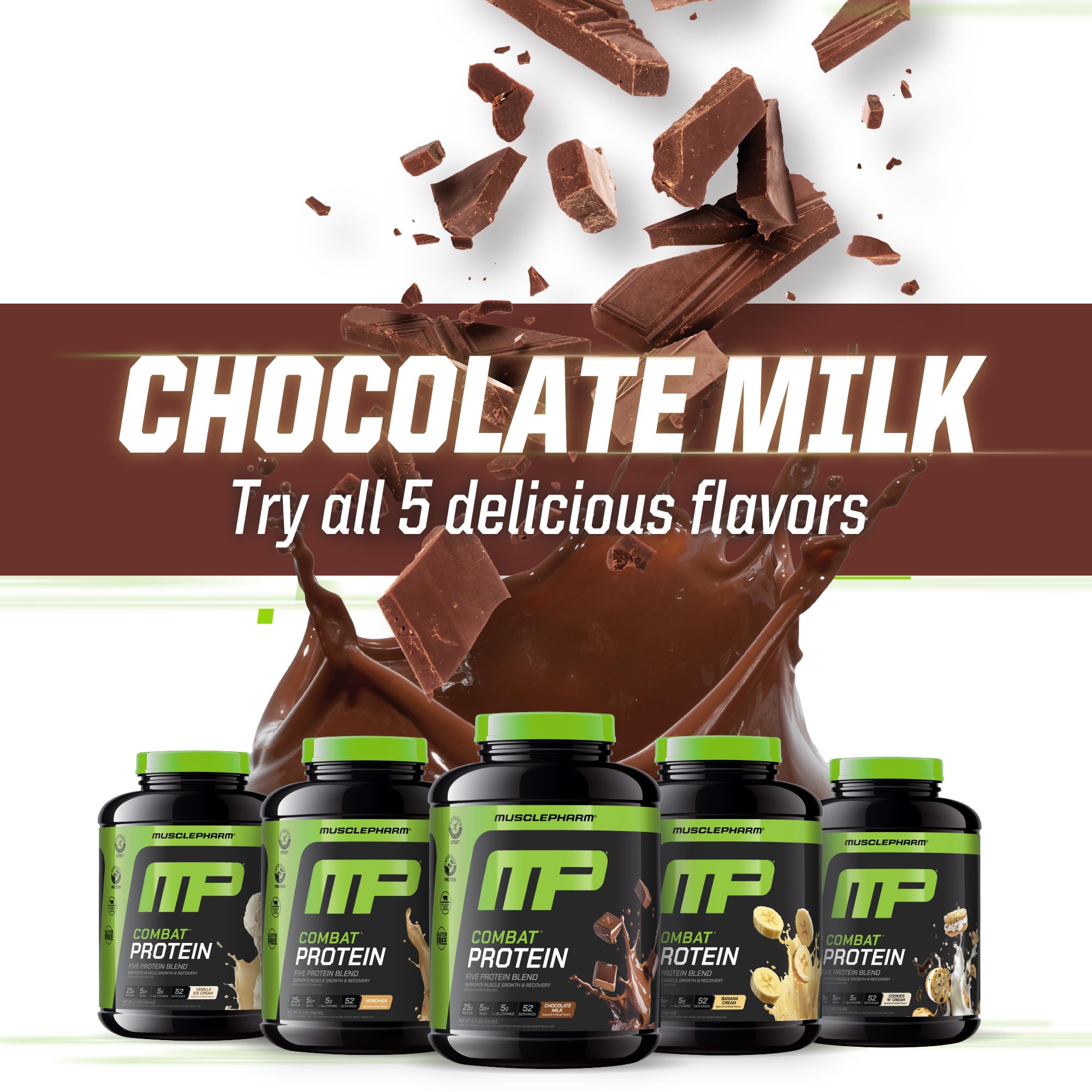 MusclePharm Combat Protein powder dispersion in a shaker