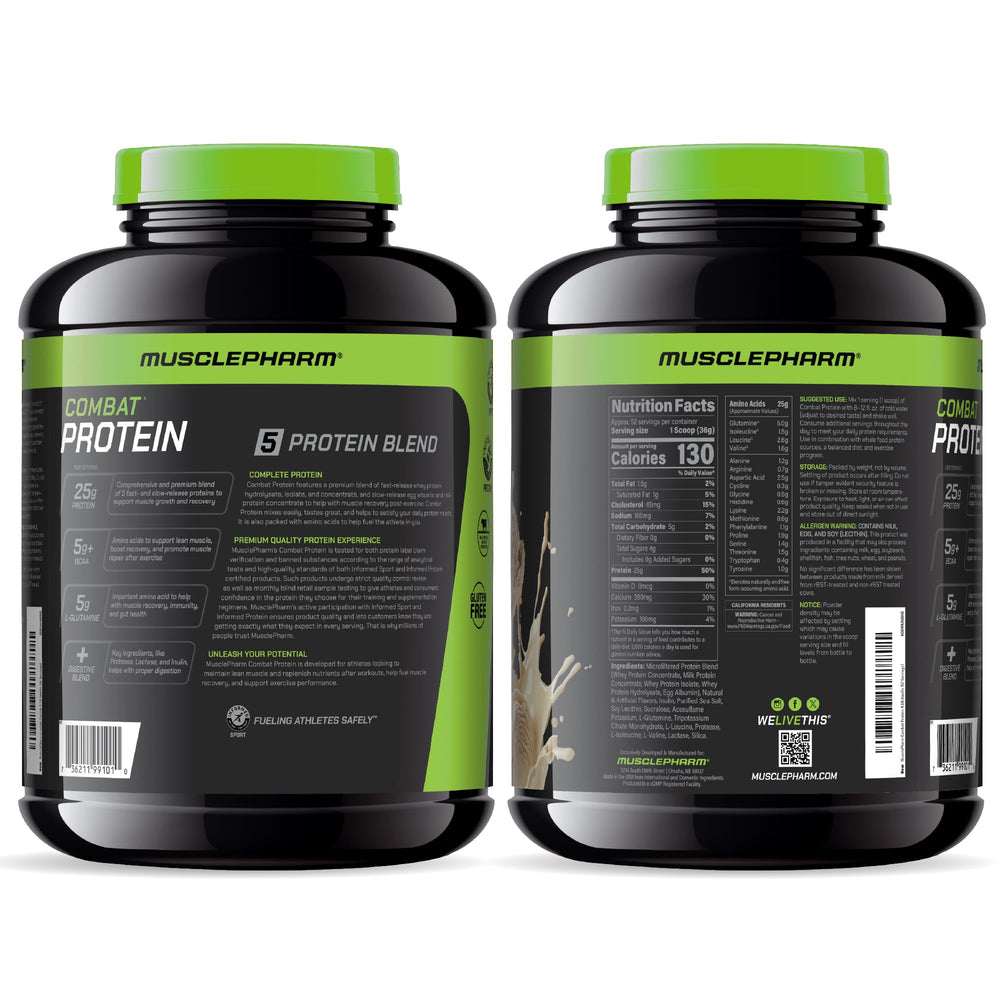 Vanilla MusclePharm Combat shake prepared for training sessions
