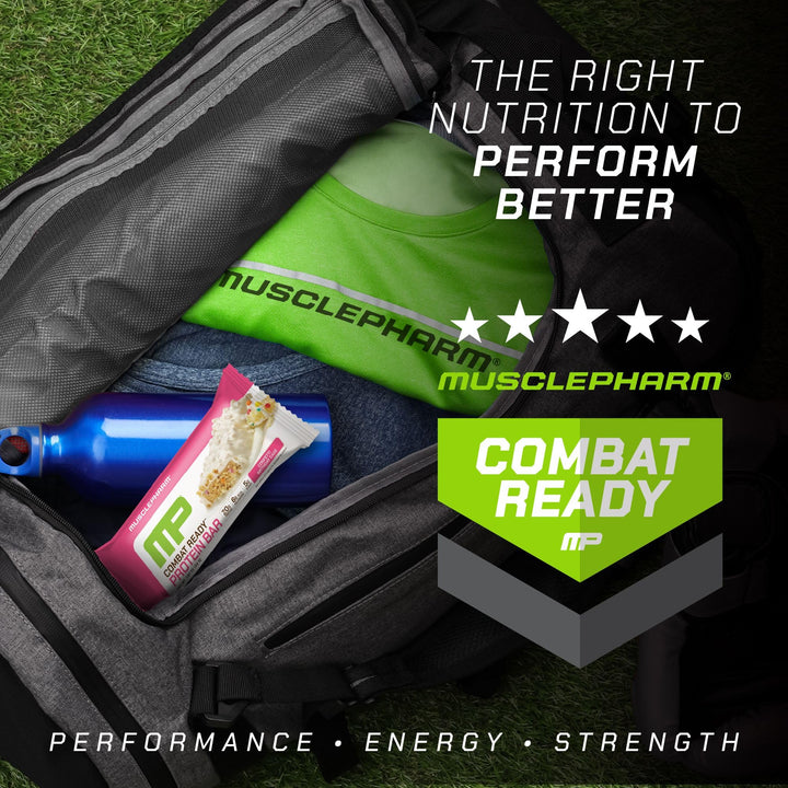 MusclePharm Combat Ready 12-pack display for convenient gym or trail snacks.