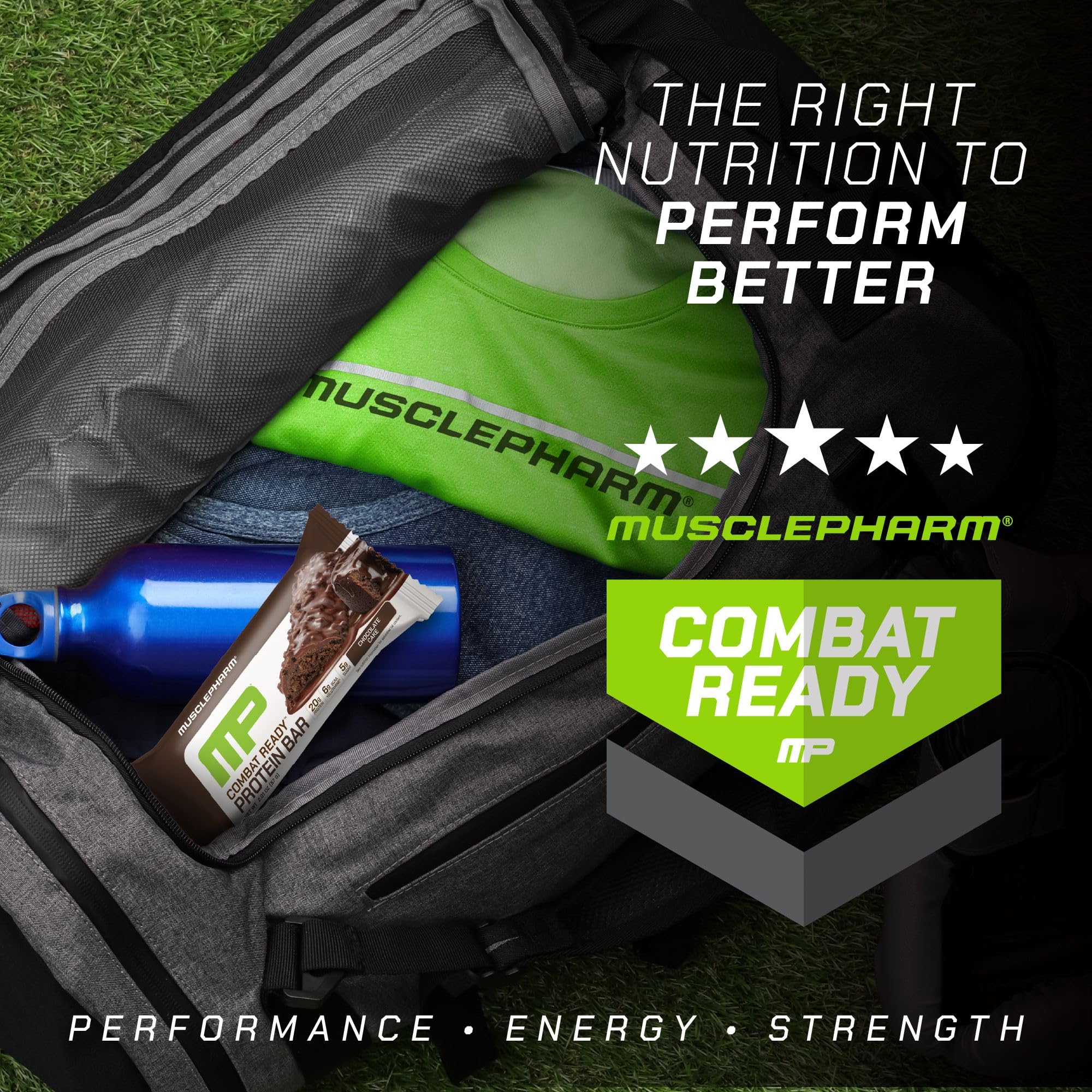 MusclePharm Combat Ready bar at 250 calories per serving