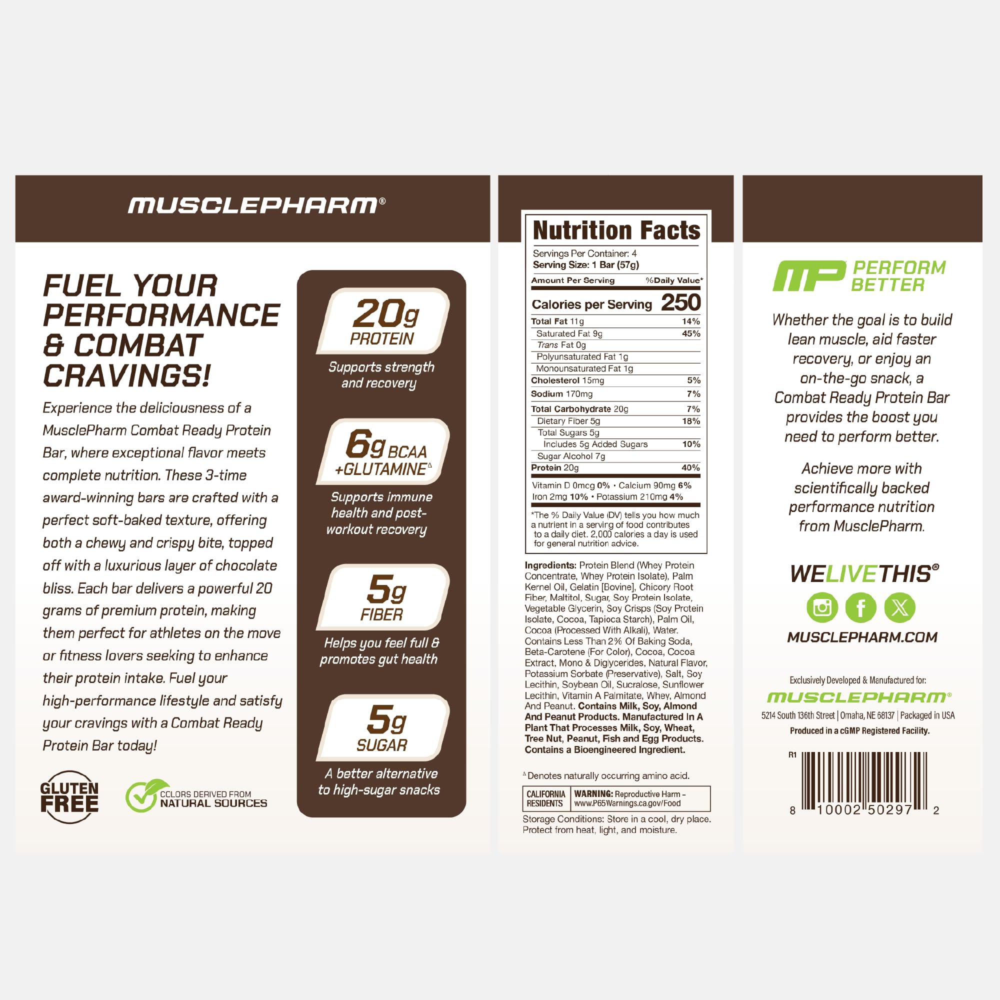 MusclePharm Combat Ready bar for athletes on the go