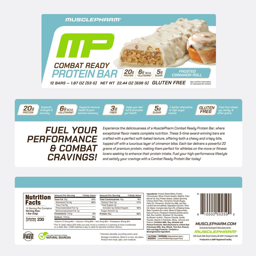 Cinnamon Roll cross-section of MusclePharm bar reveals a cakey layer.