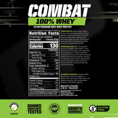 MusclePharm Combat Whey Strawberry Cream scoop ready to mix for quick protein boosts