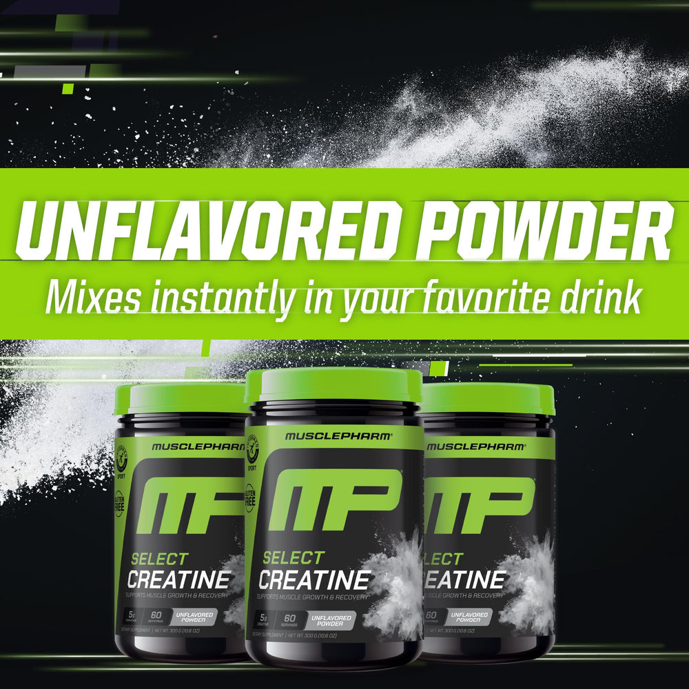 MusclePharm Creatine Monohydrate powder in pre-workout routine for strength support.