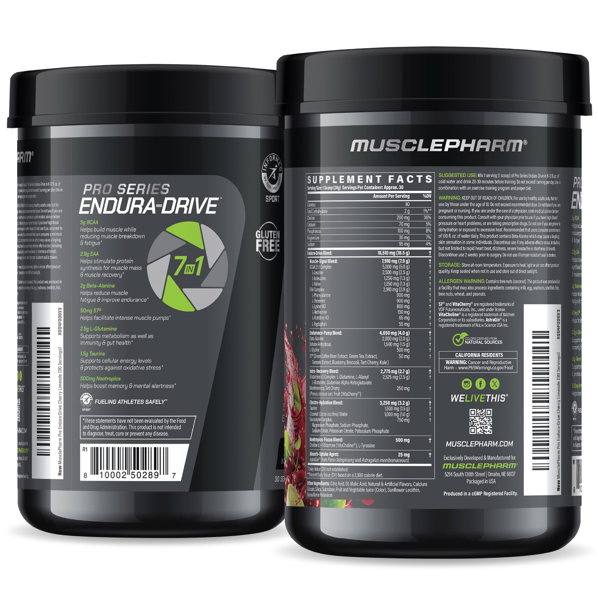 MusclePharm Endura-Drive flavor cherry-limeade showcases refreshing post-workout option.