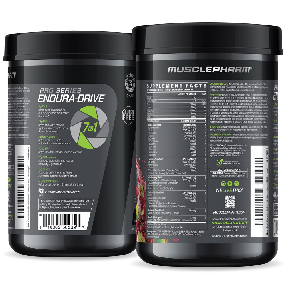 MusclePharm Endura-Drive flavor cherry-limeade showcases refreshing post-workout option.