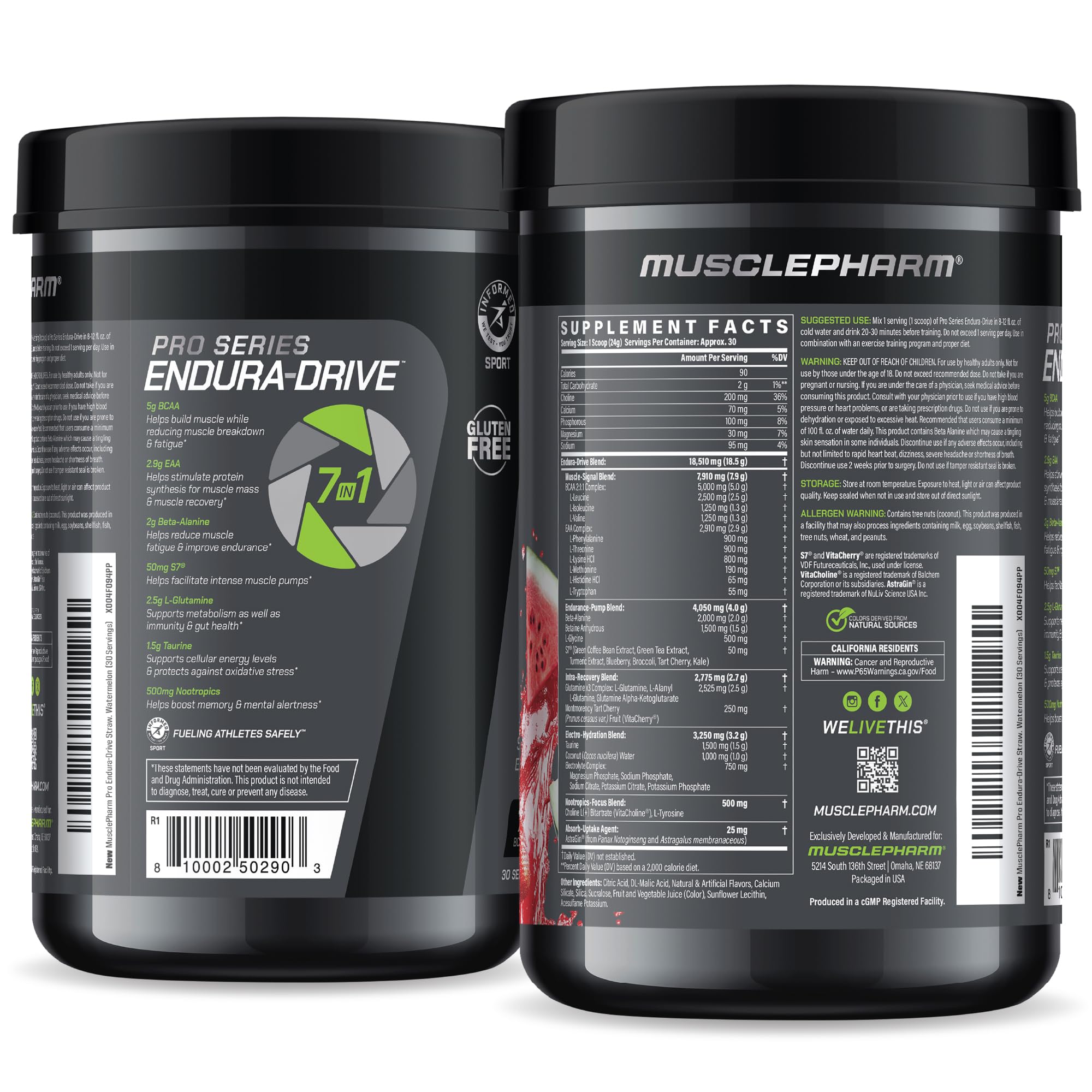 Serving scoop with usage directions for ENDURA-DRIVE