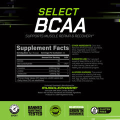 MusclePharm Essentials BCAA Powder in fruit punch flavor, refreshing post-workout sip