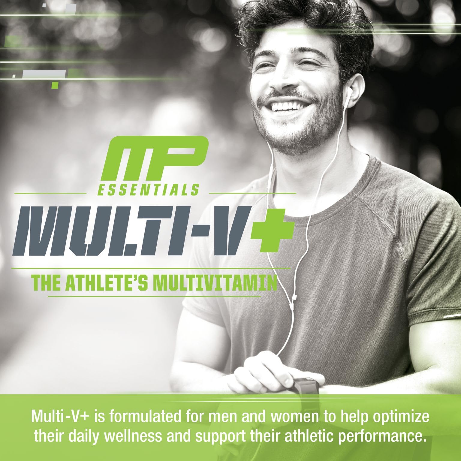 Daily-use visualization of MusclePharm Essentials Multi-V+ in a routine.
