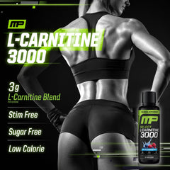 MusclePharm L-Carnitine 3000 serving spoon ready to mix with a drink.