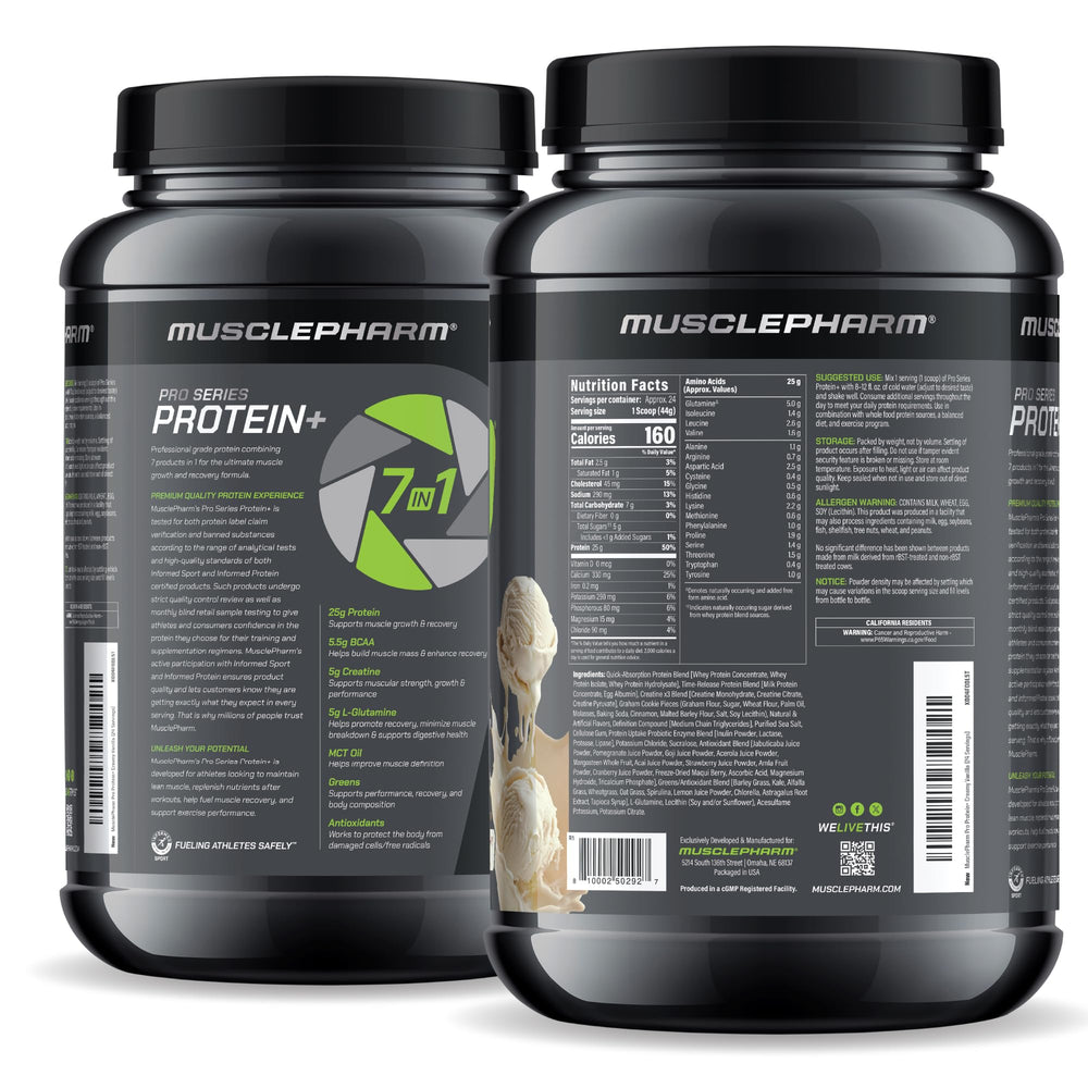 MusclePharm Pro Series Protein+ after-workout shake delivering smooth taste